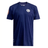 The Ellis Rugby Scotland Rugby 1990 Grand Slam Shirt is navy blue, with a small laurel crest on the chest and a sleeve patch, inspired by the 1990 Grand Slam triumph.