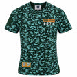 Green camo-print Bomb Squad Bench T-Shirt by Ellis Rugby with “BOMB SQUAD 6-27-1” text on the chest and an Ellis Rugby patch at the hem.