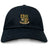 The Exiles Rugby Football Club Adult Low-Profile Cotton Twill Dad Cap by EMB S&S Activewear is a black cotton twill dad cap with a multicolored embroidered team crest and "EXILES RFC" on a banner below the emblem.