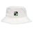 The Eagle High Mustangs Crusher Bucket Cap by EMB S&S Activewear features a logo with a black and green shield, an eagle, and rugby ball, plus sun protection and classic style for outdoor activities. "Meyerton Ebony" appears below the logo.