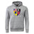 The Erie Rugby Club Club Hoodie by WRS Canterbury is a gray hoodie featuring a shield with American, British, and club emblems above the text "ERIE RUGBY CLUB.