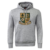 The Exiles Rugby Football Club Club Hoodie by WRS Canterbury is a gray rugby hoodie with a front pocket and an embroidered crest reading "EXILES RFC." Ideal team sweatshirt for players and supporters.