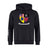 The Erie Rugby Club Club Hoodie by WRS Canterbury features US, UK, and Erie flag emblems above "ERIE RUGBY CLUB" on the front, with a white sleeve design—ideal for any rugby club hoodie collection.