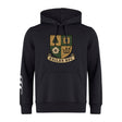 The Exiles Rugby Football Club Club Hoodie by WRS Canterbury features the club crest on the chest and three white stripes on the right sleeve—perfect for any rugby fan.