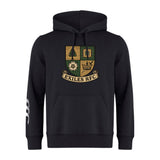 The Exiles Rugby Football Club Club Hoodie by WRS Canterbury features the club crest on the chest and three white stripes on the right sleeve—perfect for any rugby fan.