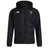 The Eagle High Mustangs Club Vaposhield Full Zip Rain Jacket by EMB Canterbury features a black, water-resistant design, zip front, white Canterbury logo on the right chest, and a green and white crest on the left chest.