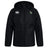 The Eagle High Mustangs Club Vaposhield Stadium Jacket by EMB Canterbury is a black, water-repellent jacket with a front zipper, Canterbury logo on the right chest, and a green/black crest—perfect for rugby stadiums.