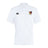 The EMB Canterbury Erie Rugby Club Club Dry Polo features short sleeves, a Canterbury logo on the right chest, and a multicolored shield crest with text on the left. Made with Vapodri Technology for breathable comfort.