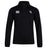 The EMB Canterbury Eagle High Mustangs Club 1/4 Zip Mid Layer Training Top features a white Canterbury logo on the right chest and a green, black, and white club crest on the left—ideal for rugby training.