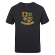 The Exiles Rugby Football Club Club Plain Tee by WRS Canterbury features a crest with a tree, flower, microchip, and crown above an "EXILES RFC" banner. This cotton blend tee offers style and comfort for everyday wear.