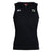 The Eagle High Mustangs Club Dry Singlet by EMB Canterbury is a black sleeveless athletic tank, featuring white Canterbury logos and a green and white shield emblem—perfect for your training sessions.