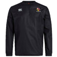 The Erie Rugby Club Vaposhield Contact Top by EMB Canterbury is a black long-sleeve rugby top with Vaposhield tech, featuring a Canterbury logo on the right chest and the Erie Rugby Club crest with text on the left chest.