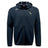 Navy blue Eagle High Mustangs Tempo Vapodri Full-Zip Hoodie by EMB Canterbury with hood, drawstrings, two embroidered chest logos, and CCC Vapodri moisture-wicking tech for all-day comfort.