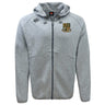 Light gray Exiles Rugby Football Club Tempo Vapodri Full-Zip Hoodie by EMB Canterbury with hood, two pockets, drawstrings, moisture-wicking fabric, "Exiles RFC" crest, and logo on the chest.