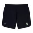 The Eagle High Mustangs Women's Elite Woven Short by EMB Canterbury features the Canterbury logo on the left leg and a soccer-themed team crest with green accents on the right, making them perfect women's gym or training shorts.