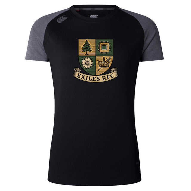The Exiles Rugby Football Club Women's Elite Training Tee by WRS Canterbury features the club crest on the front and is perfect for your next Vapodri-powered workout.