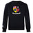 The Erie Rugby Club Club Crew Sweatshirt by WRS Canterbury is a black ultra-soft top with a crest featuring American, British, and Pennsylvania symbols, "Erie Rugby Club" text below, and an embroidered CCC logo on the left sleeve.