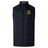 The Exiles Rugby Football Club Elite Microlite Gilet by EMB Canterbury is a black quilted insulated gilet with a front zipper and an embroidered green and gold crest on the left chest, combining style and comfort.