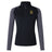 The Exiles Rugby Football Club Women's Elite First Layer by EMB Canterbury is a black and gray long-sleeve quarter-zip top featuring a breathable design, club crest with "COVENTRY" on the left chest, and a small logo on the right shoulder.