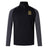 A black and dark gray EMB Canterbury Exiles Rugby Football Club Elite First Layer quarter-zip pullover featuring VapoDri technology and a crest with green and gold details on the left chest.