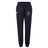 Exiles Rugby Football Club Women's Leisure Sweatpant by EMB Canterbury in navy blue, featuring a drawstring waist, elastic cuffs, and two embroidered logos on the upper thighs.