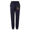 Exiles Rugby Football Club Women's Leisure Sweatpant by EMB Canterbury in navy blue, featuring a drawstring waist, elastic cuffs, and two embroidered logos on the upper thighs.