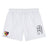 The Erie Rugby Club Tactic Short by EMB Canterbury features a black abstract logo on the right leg and a multicolored crest with flags and text on the left—ideal men's training shorts for style and performance.