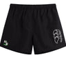 The EMB Canterbury Eagle High Mustangs Tactic Short features an elastic waistband, white logo right side, and a green-detailed crest left leg—ideal men’s training shorts for comfort and performance.