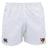 The EMB Canterbury Erie Rugby Club Professional Polyester Rugby Short features an elastic waistband, the Canterbury logo on the left leg, and a shield emblem on the right, offering comfort and performance for rugby.