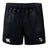 The Eagle High Mustangs Advantage Rugby Shorts by EMB Canterbury feature an elastic waistband, moisture-wicking fabric, and a green, black, and silver logo with white Canterbury branding on the front for lasting comfort on the field.