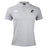 Light grey short-sleeve Eagle High Mustangs Waimak Polo by EMB Canterbury featuring two chest logos, classic collar, and three-button design—showcasing the iconic rugby style Canterbury is known for.