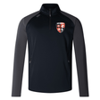 Black Rye High School Rugby Elite 1/4 Zip Top by EMB Canterbury with rye rugby club logo on the left chest, designed as a comfortable layer for training.
