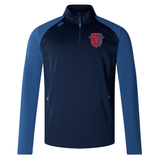 Navy and blue Charlotte Cardinals Rugby Club Elite 1/4 Zip Top with a red and gold crest on the left chest, designed by EMB Canterbury for comfort.