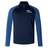 A navy and blue long-sleeve athletic pullover with a half-zip front, featuring a "Silver Hawks" logo on the left chest. This Syracuse Silver Hawks Elite 1/4 Zip Top by Canterbury combines performance and comfort for ultimate versatility. Discover superior quality with EMB Canterbury.