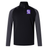 A black and gray long-sleeved sports top with a purple and white crest on the left chest, featuring moisture-wicking VapoDri technology, is the Winona State University Women's Elite First Layer by Canterbury by EMB Canterbury.