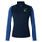 EMB Canterbury Navy blue quarter-zip athletic pullover with blue side panels and a small palm tree logo on the left chest, crafted from VapoDri honeycomb fabric.
