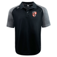 Black Rye High School Rugby Elite Polo by EMB Canterbury with a collar and embroidered logos, designed with Vapodri fabrics.