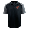 Black Rye High School Rugby Elite Polo by EMB Canterbury with a collar and embroidered logos, designed with Vapodri fabrics.