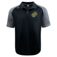 Bi-color polo shirt with a collar, featuring a 'Boston RFC Elite Polo by Canterbury' emblem and the EMB Canterbury logo on the chest.