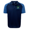 Twin Island Rugby Elite Polo by EMB Canterbury with a green palm tree logo on the left chest and contrast polo collar detail.