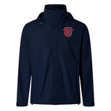 Charlotte Cardinals Rugby Club Elite Storm Jacket by Canterbury with a hood and a red shield logo on the left chest area, displayed against a white background.