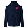 Charlotte Cardinals Rugby Club Elite Storm Jacket by Canterbury with a hood and a red shield logo on the left chest area, displayed against a white background.