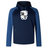 Navy blue overhead hoodie featuring a white and gray emblem on the chest that includes a checkered border and chess piece motifs from WRS Canterbury Rugby Football Club at Christopher Newport University Elite Training Hoody.