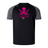 Black and gray SUNY Maritime Elite Training Tee by WRS Canterbury sports t-shirt with a pink skull and crossed swords logo and the word "mariners" on the front.