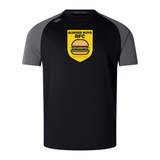 Black and gray WRS Canterbury Burger Boys RFC Elite Training Tee with the logo "Burger Boys RFC" and a burger image, labeled "Founded 1960".