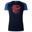 A dark blue Charlotte Cardinals Rugby Club Women's Elite Training Tee by WRS Canterbury, featuring an eagle graphic and "2021" text, made from lightweight fabric.