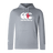 The WRS Canterbury England CCC Club Lightweight Hoodie is gray, made from polyester, with a kangaroo pocket and features the iconic Canterbury logo in white and red on the chest.