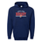 Navy blue Nations of Rugby England Wordmark 60/40 Pullover Hoodie by WRS Augusta, featuring "England Rugby" and a red rose logo on the chest, crafted from a cozy 60/40 blend.