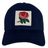The Ellis Rugby England Rugby 1991 Six Nations Cap by Ellis Rugby features an embroidered red rose with green leaves on a square patch, made from organic cotton in navy.