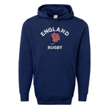 Stay warm and cozy in this navy Nations of Rugby England Rugby 60/40 Pullover Hoodie by WRS Augusta. Combining style and comfort, this hoodie is perfect for showing your support for the England Rugby team.